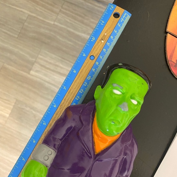 Rare Vintage Small Frankenstein Halloween Blow Mold Pathway Light Cover Plastic - Picture 9 of 9